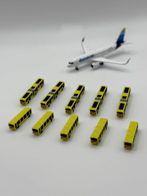 10x Airport - Busse / Vorfeld Passagierbusse – Maßstab 1:500 - MiniAviation
