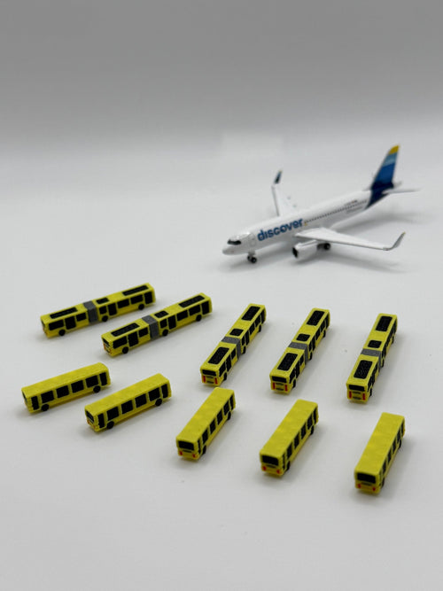 10x Airport - Busse / Vorfeld Passagierbusse – Maßstab 1:500 - MiniAviation