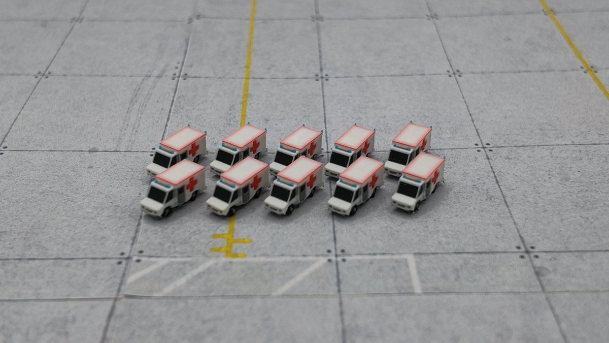 10x Flughafen Rettungswagen – 1:500 / 1:400 - MiniAviation