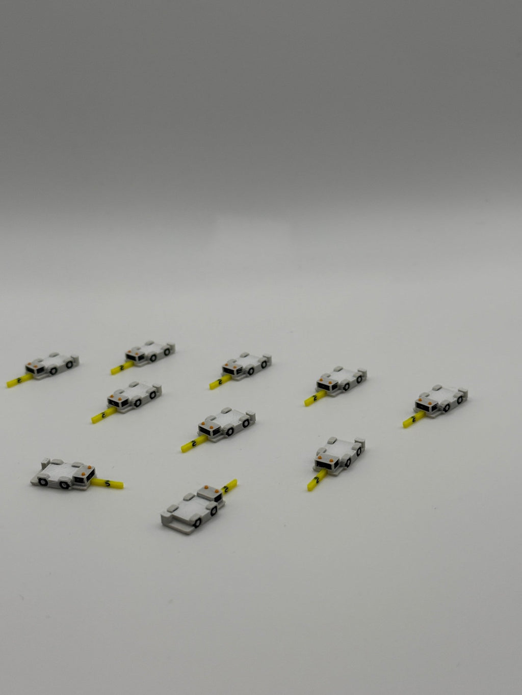 10x Push Truck mit Stange - Maßstab 1:500 - MiniAviation