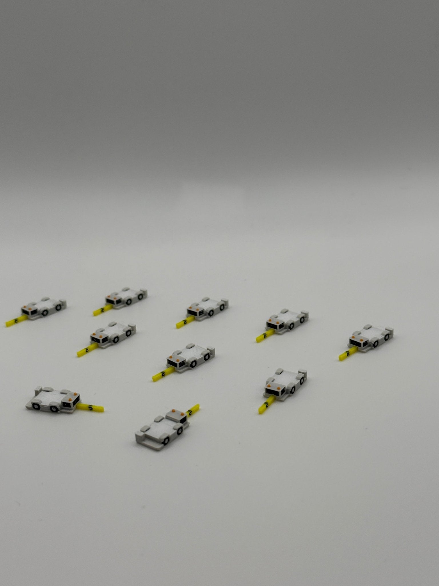 10x Push Truck mit Stange - Maßstab 1:500 - MiniAviation