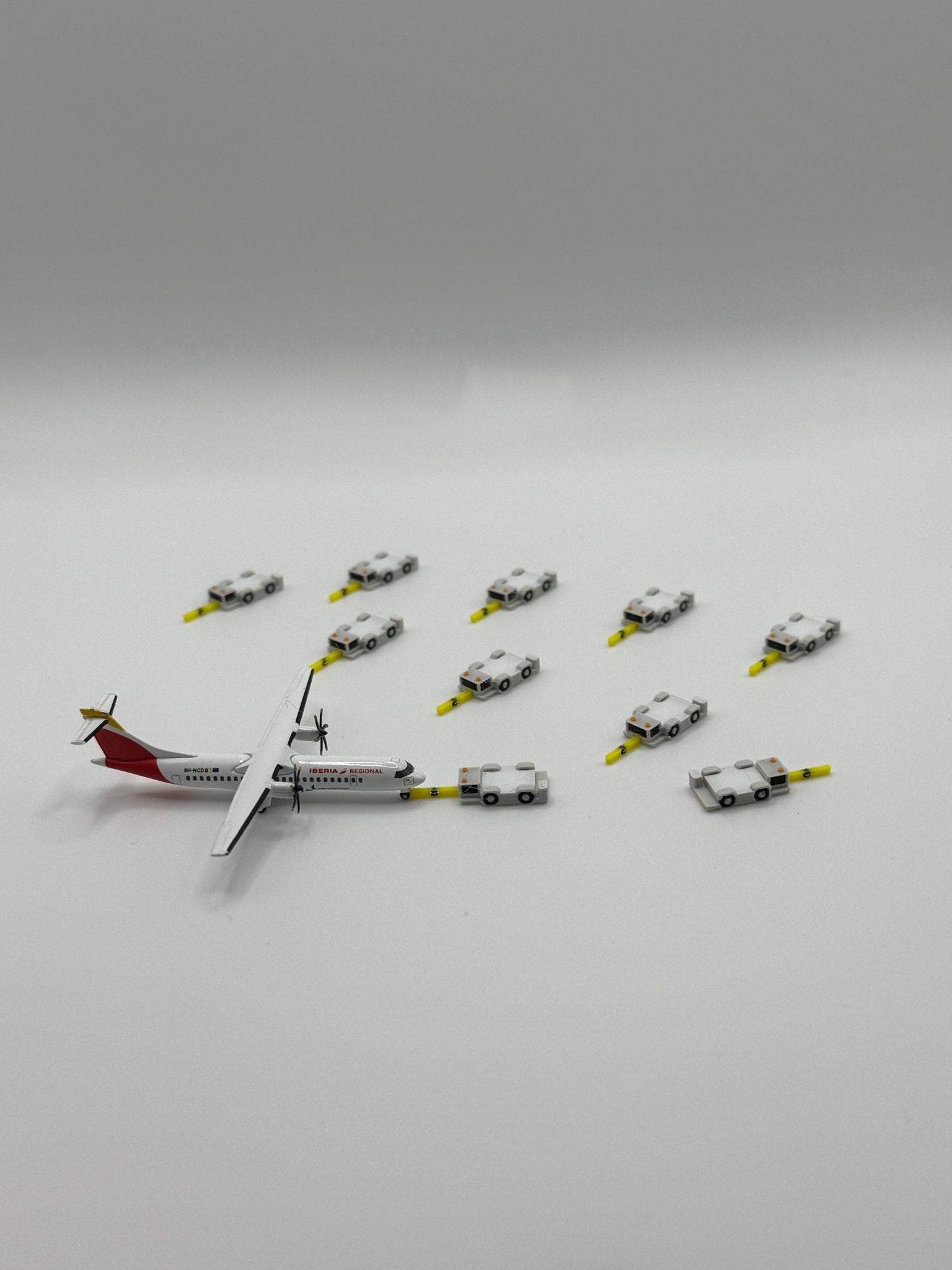 10x Push Truck mit Stange - Maßstab 1:500 - MiniAviation