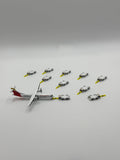 10x Push Truck mit Stange - Maßstab 1:500 - MiniAviation