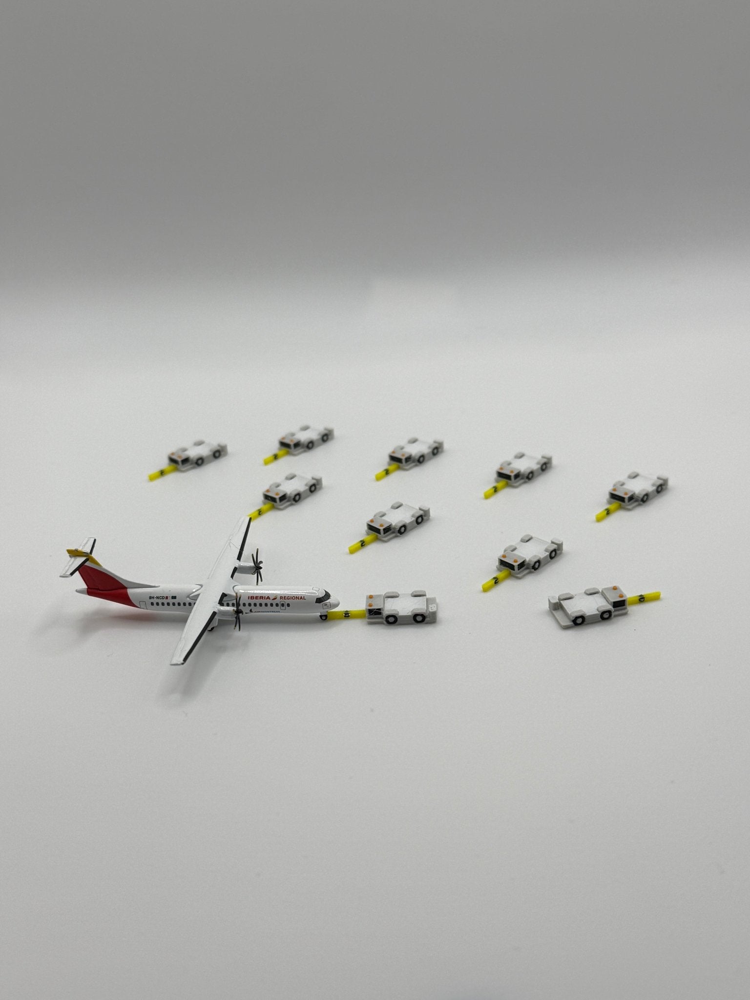 10x Push Truck mit Stange - Maßstab 1:500 - MiniAviation