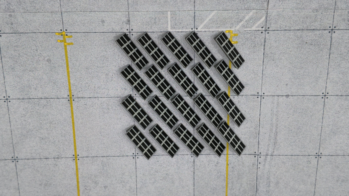 20x Solarbänke / Photovoltaik-Elemente für Flughafendioramen – 1:500/1:400