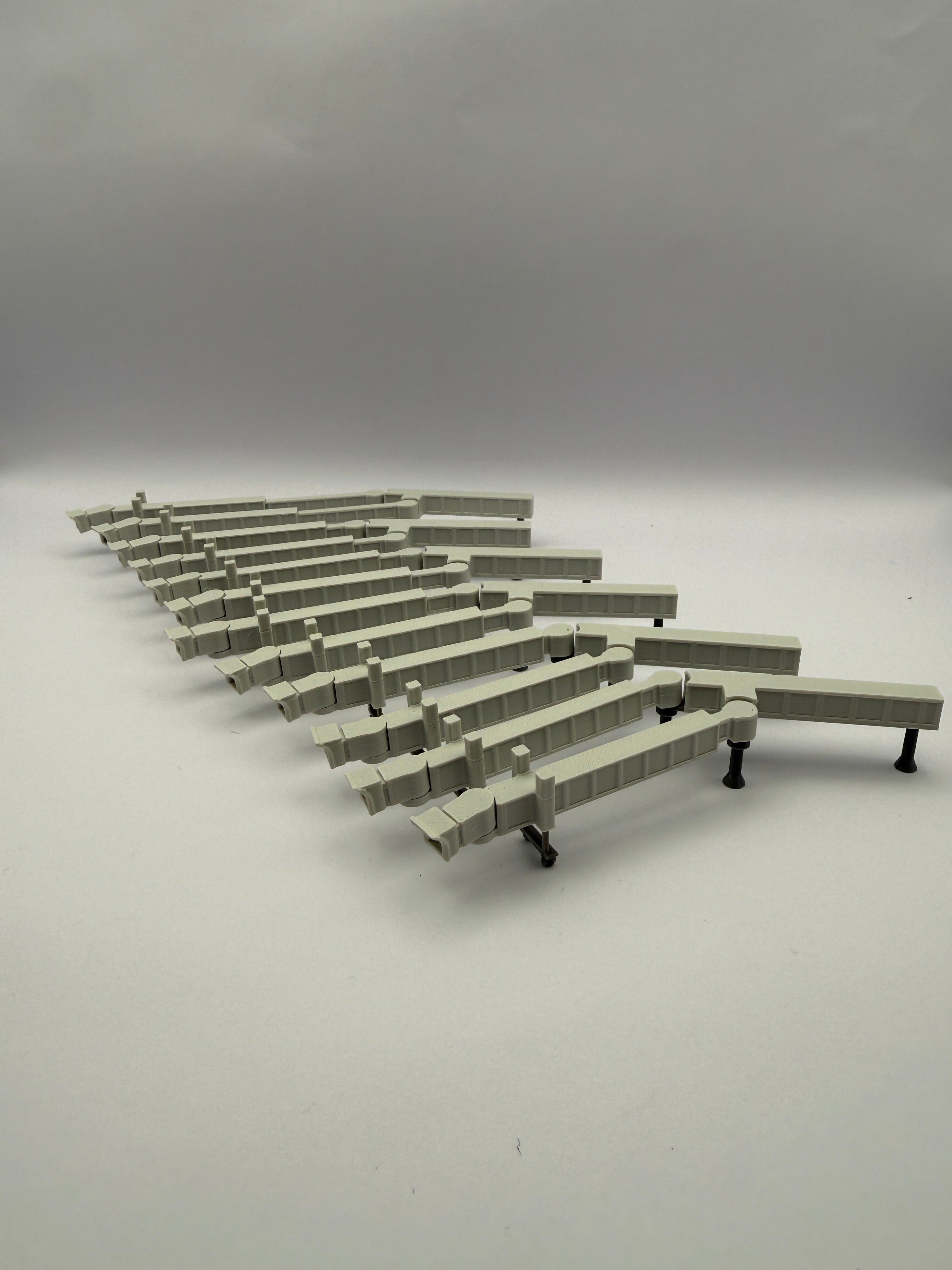 6x Doppelete Ausziehbare Fluggastbrücken – Maßstab 1:500