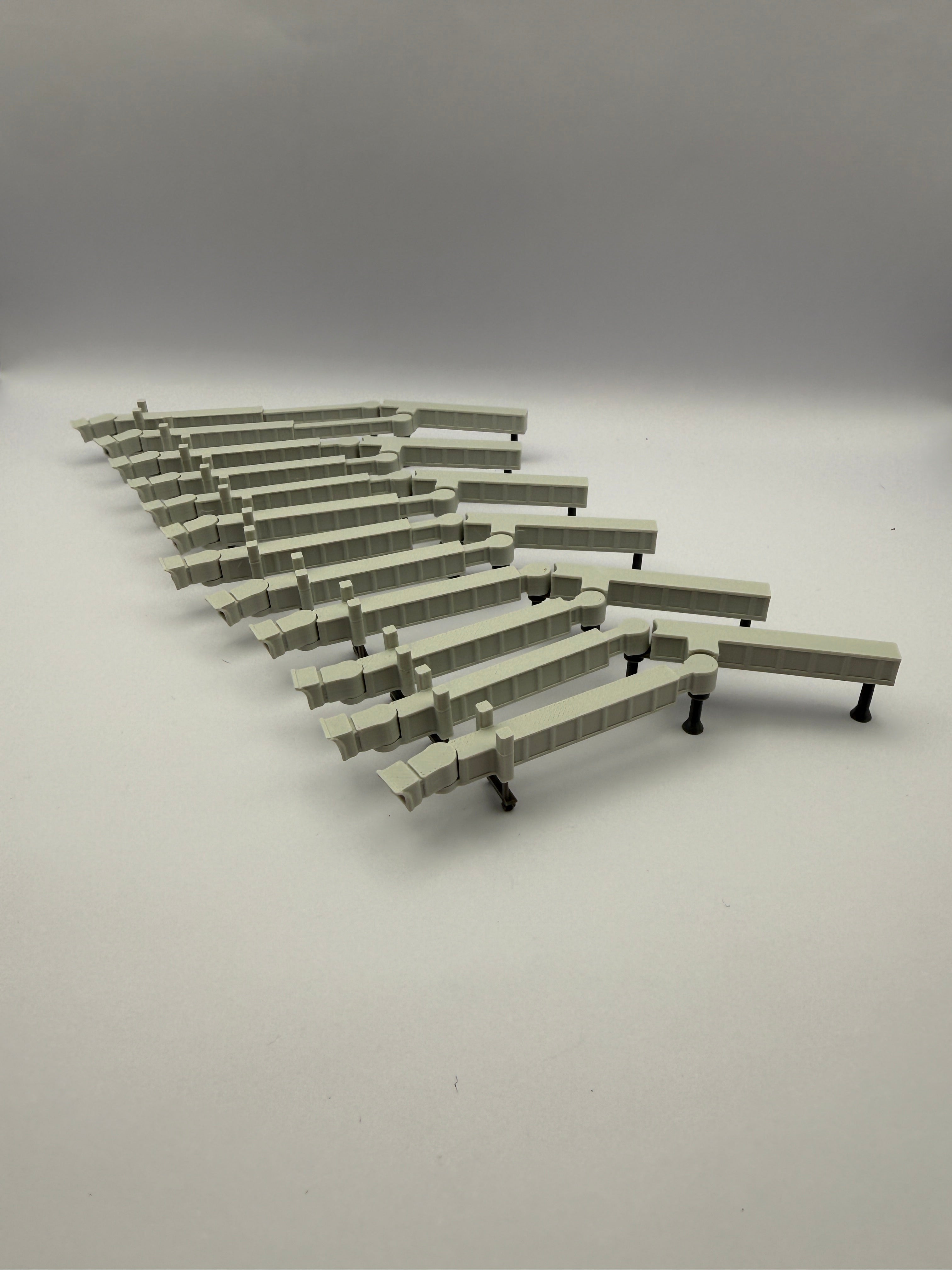 6x Doppelete Ausziehbare Fluggastbrücken – Maßstab 1:500