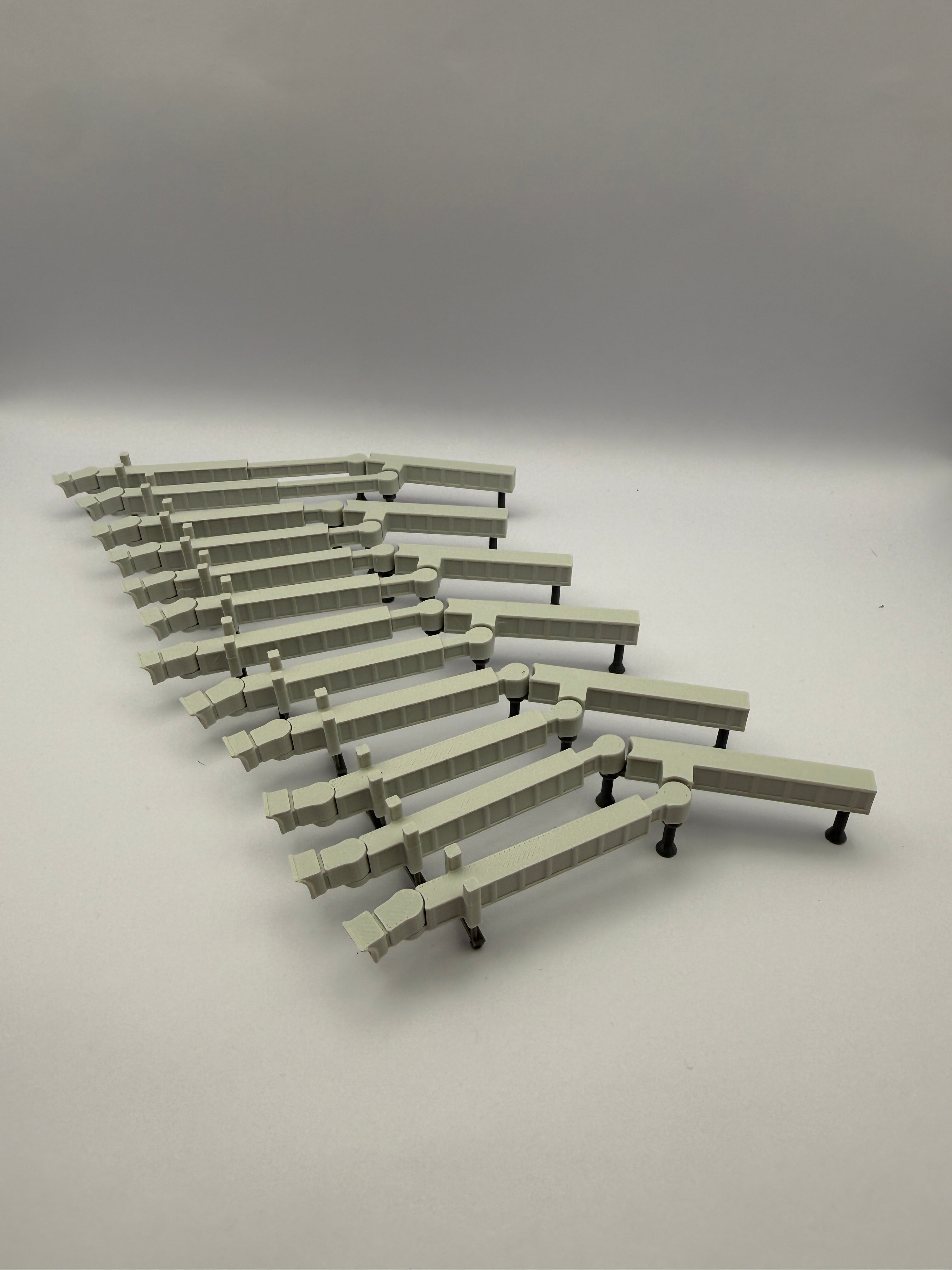 6x Doppelete Ausziehbare Fluggastbrücken – Maßstab 1:500