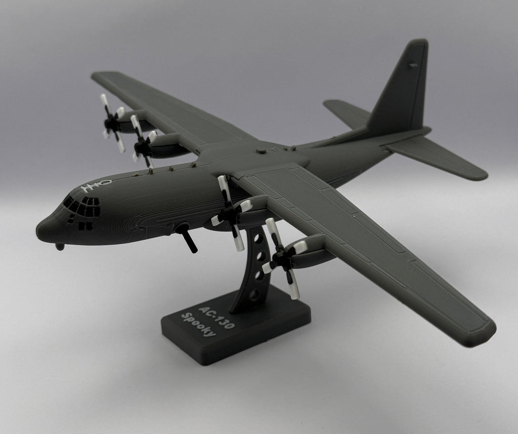 AC - 130 „Spooky“ – 3D - Druck Flugzeugmodell mit Standfuß - MiniAviation