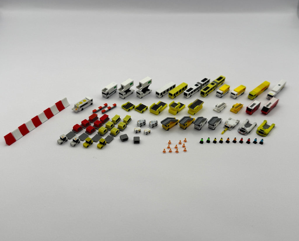 Bodenfahrzeuge - Set – Modellflughafen Zubehör im Maßstab 1:500 - MiniAviation
